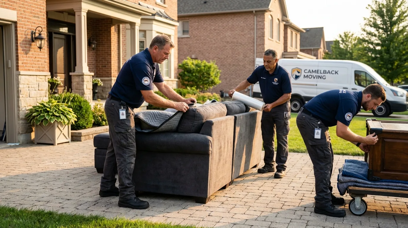Large estate moving crew wrapping furniture in Schuyler, NE